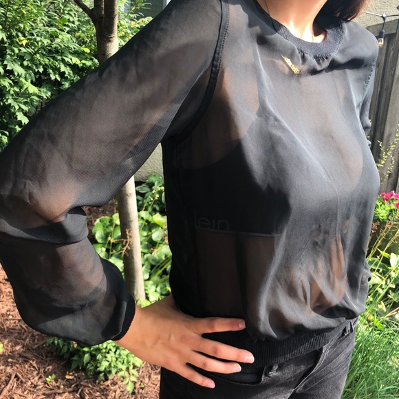 American Apparel Tops - Sheer Black Longsleeve